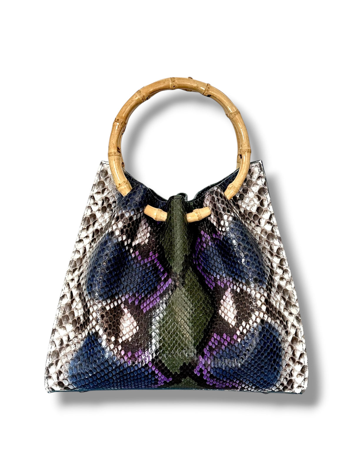 Natural Python with Blue, Green and Purple - The Johnna Tote