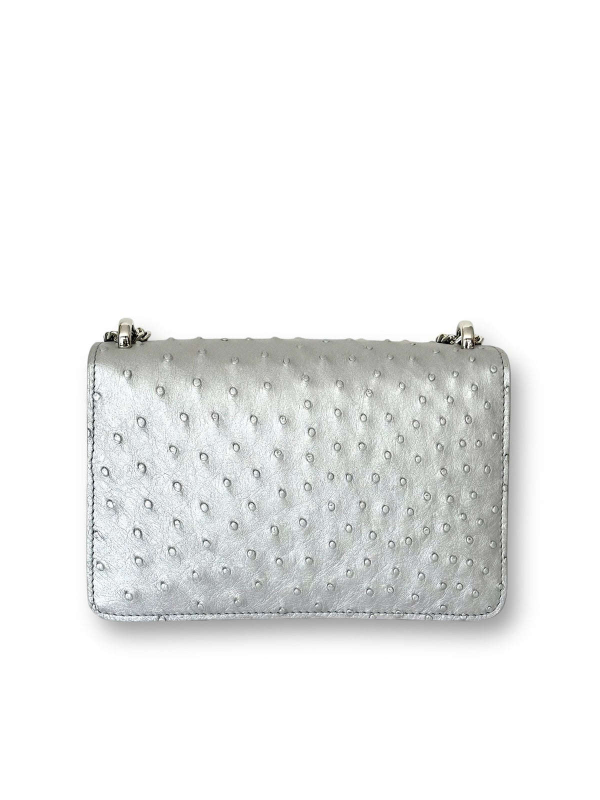 Metallic Silver Ostrich - Hadley Flap image 2