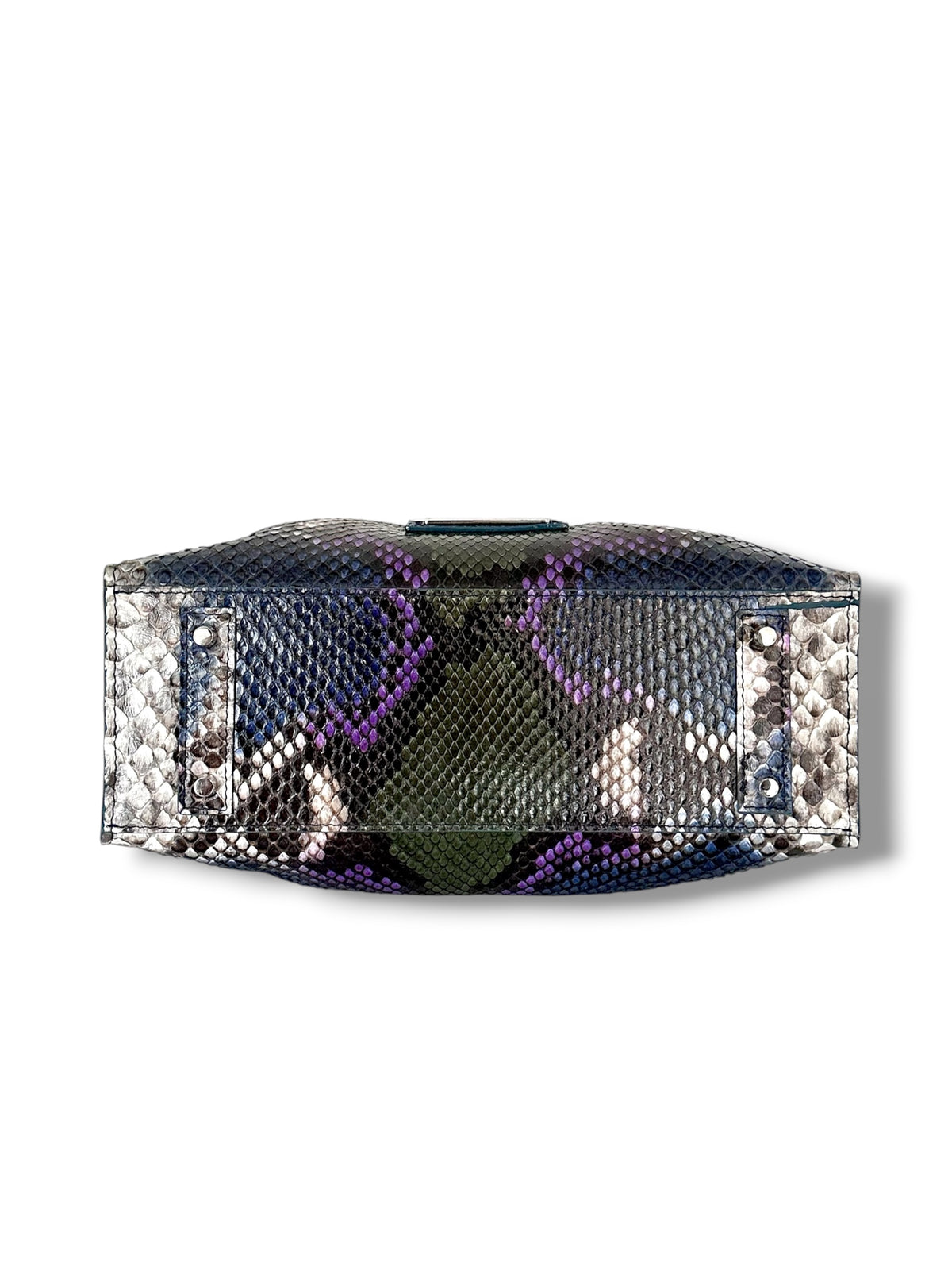 Natural Python with Blue, Green and Purple - The Johnna Tote