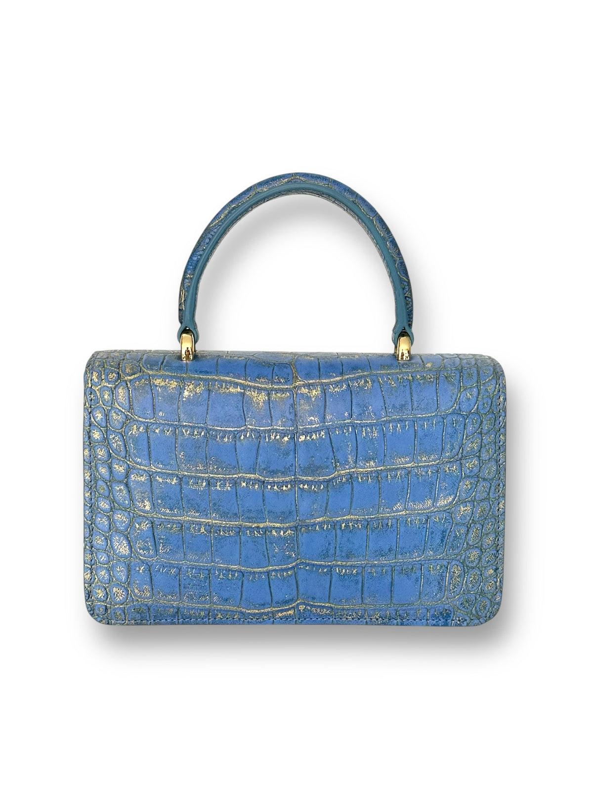 Matte Cerulean Alligator - Anka Top Handle image 2