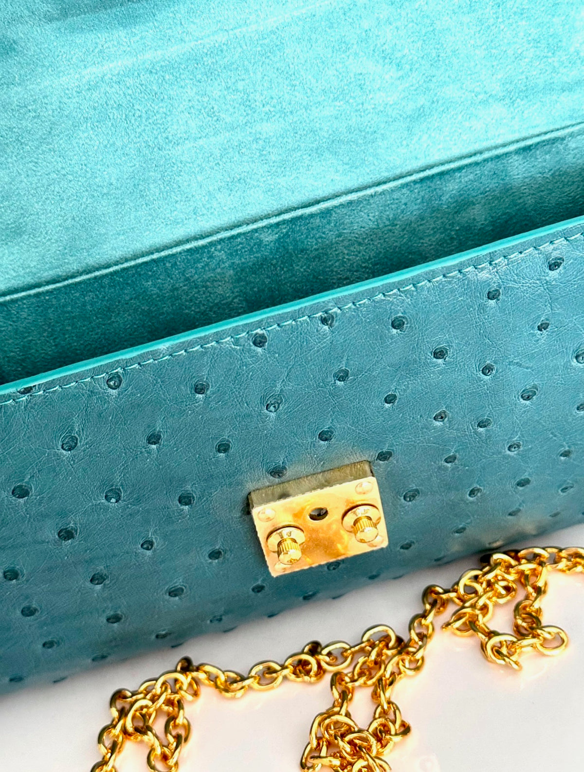 Rich Teal Ostrich - Minnie Pochette image 3