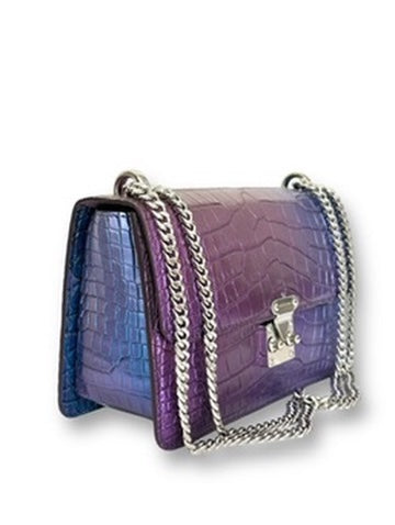 Purple/Blue Ombre Alligator - Hadley Flap image 1