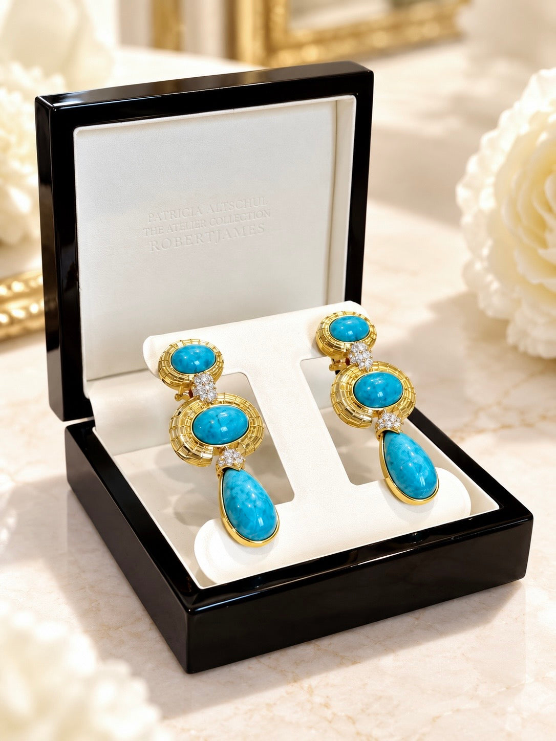 The Newport Cabochon Drop Earrings