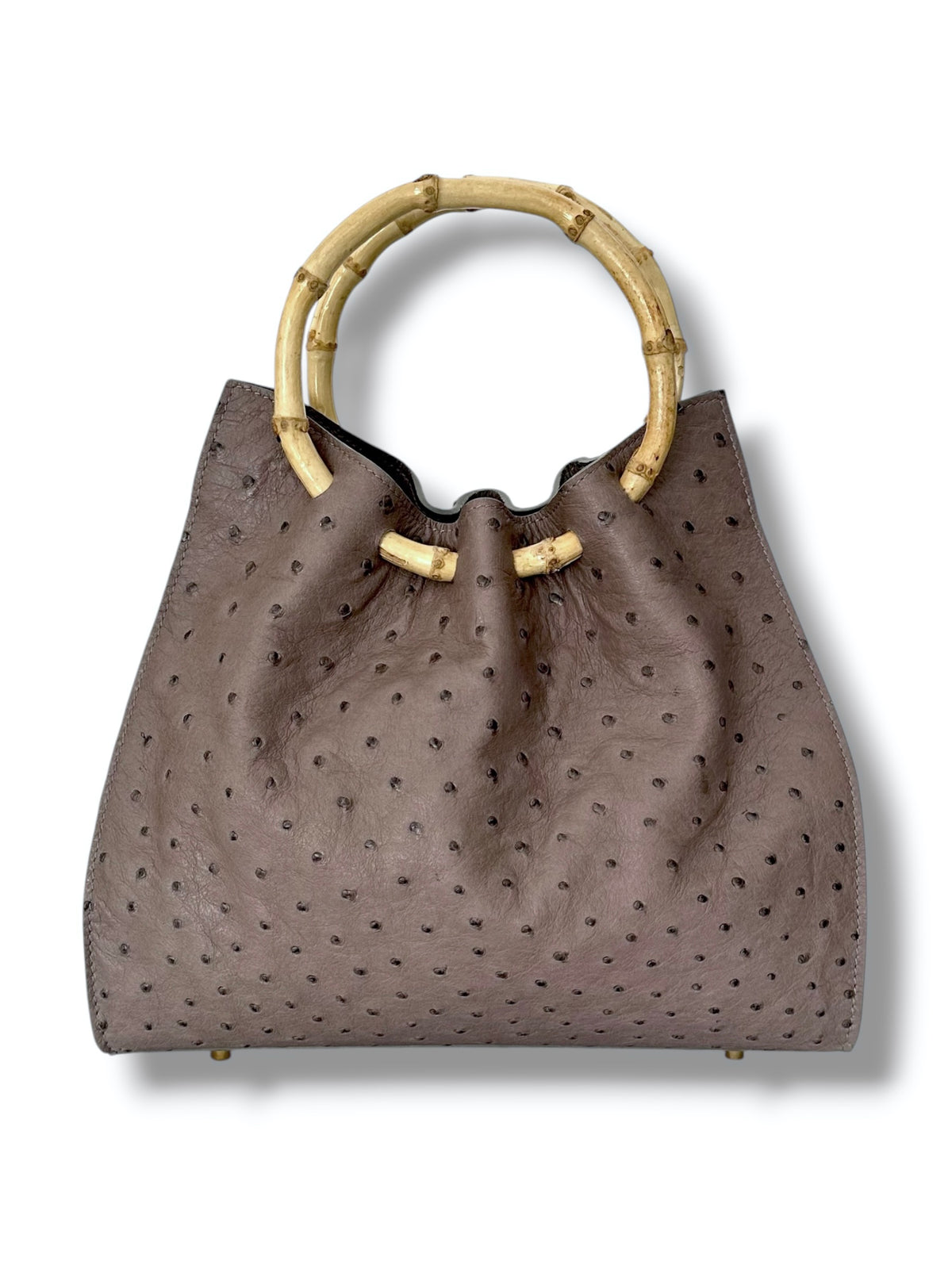 Mushroom/Taupe Ostrich - The Johnna Tote