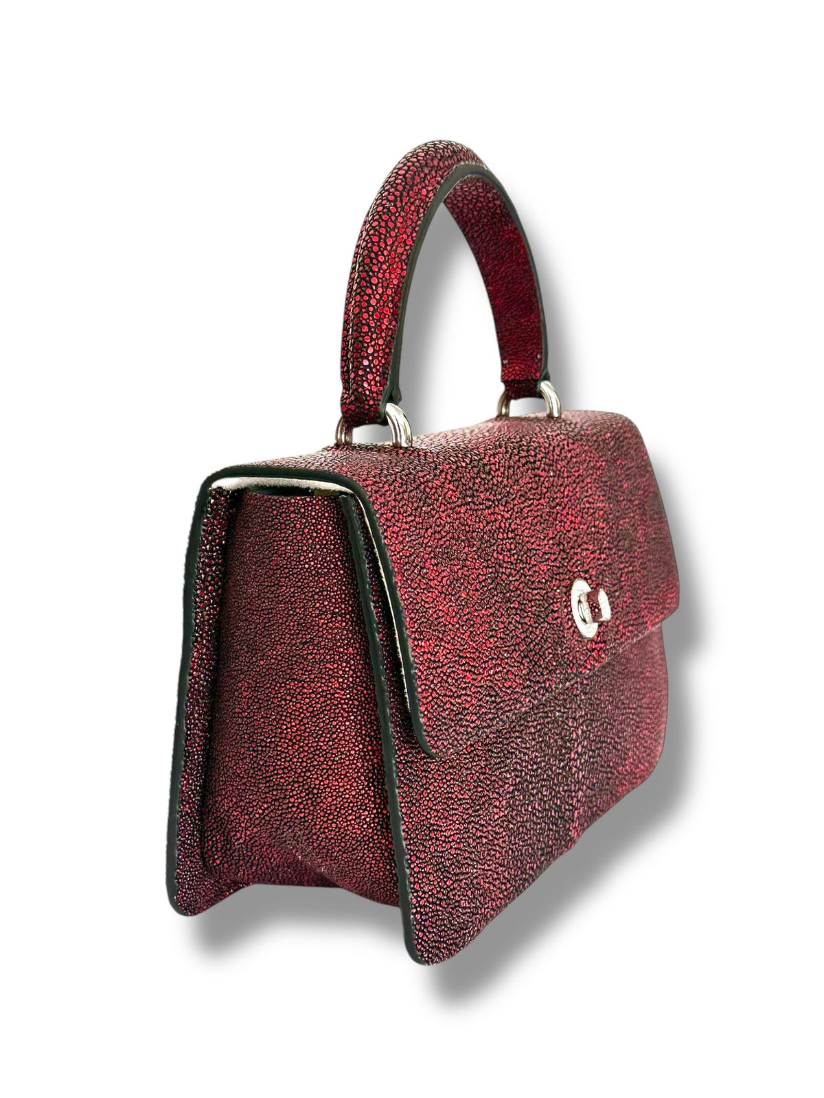 Ruby Jeweled Galuchat - Anka Top Handle image 1