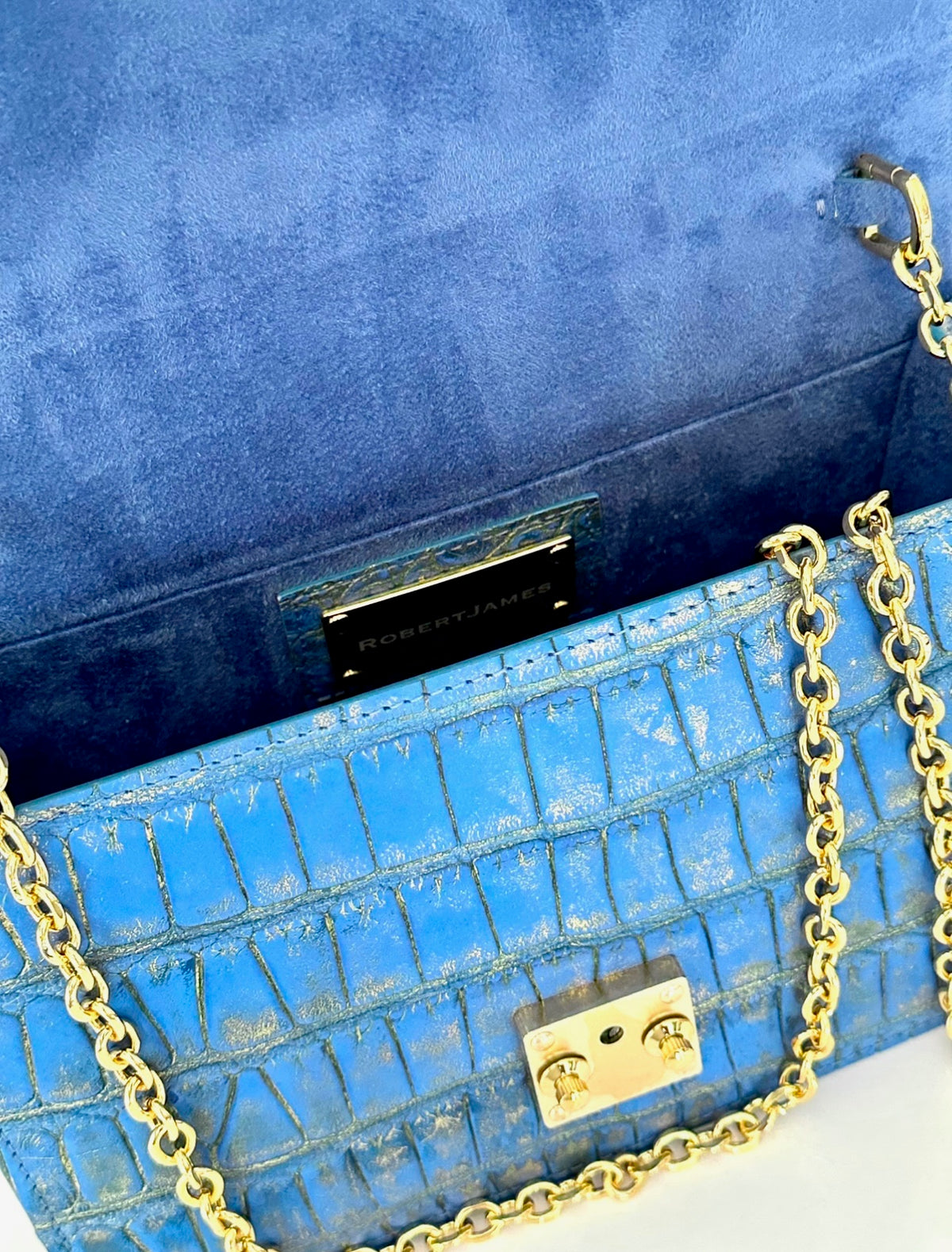 Matte Cerulean Alligator - Anka Top Handle image 4