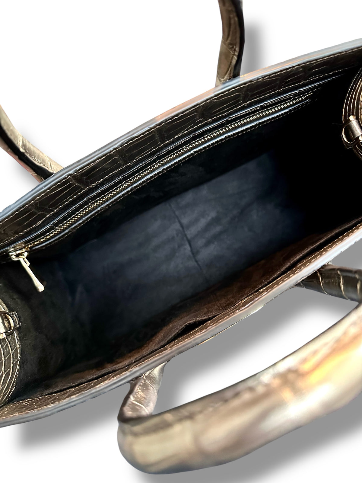 Metallic Gold Bronze Alligator - The Classic Tote image 4