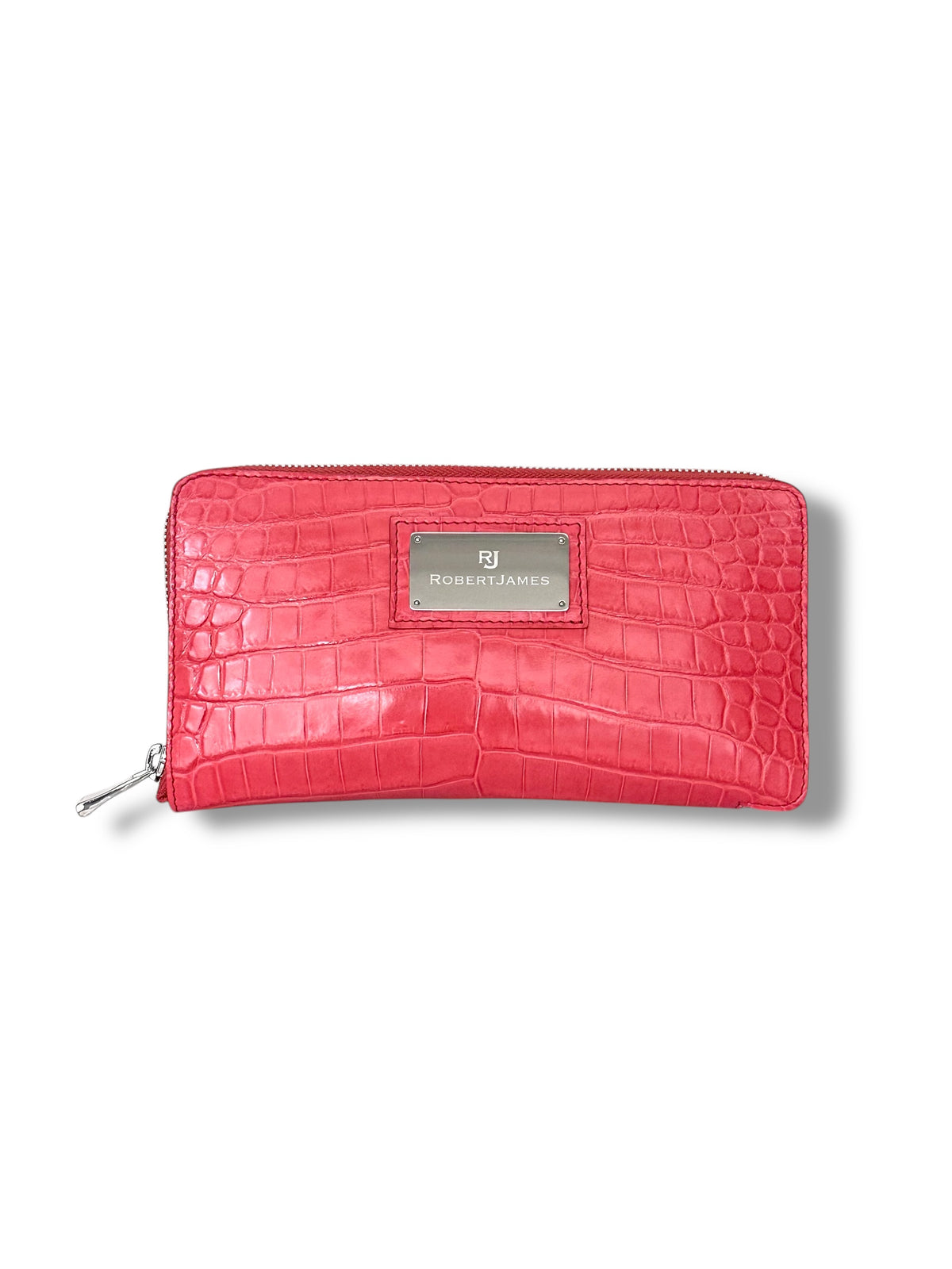 Deep Salmon Niloticus Crocodile - RobertJames Zip Around Wallet image 0