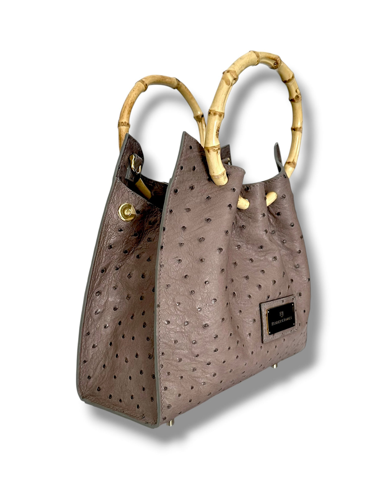 Mushroom/Taupe Ostrich - The Johnna Tote
