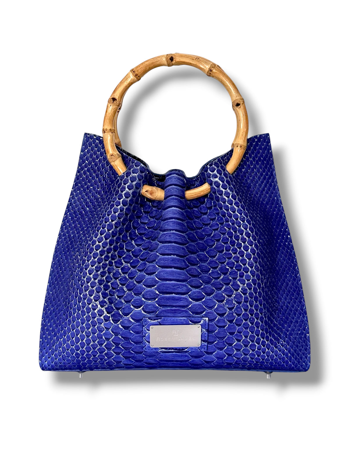 Electric Blue Python with Silver Accents - The Johnna Tote