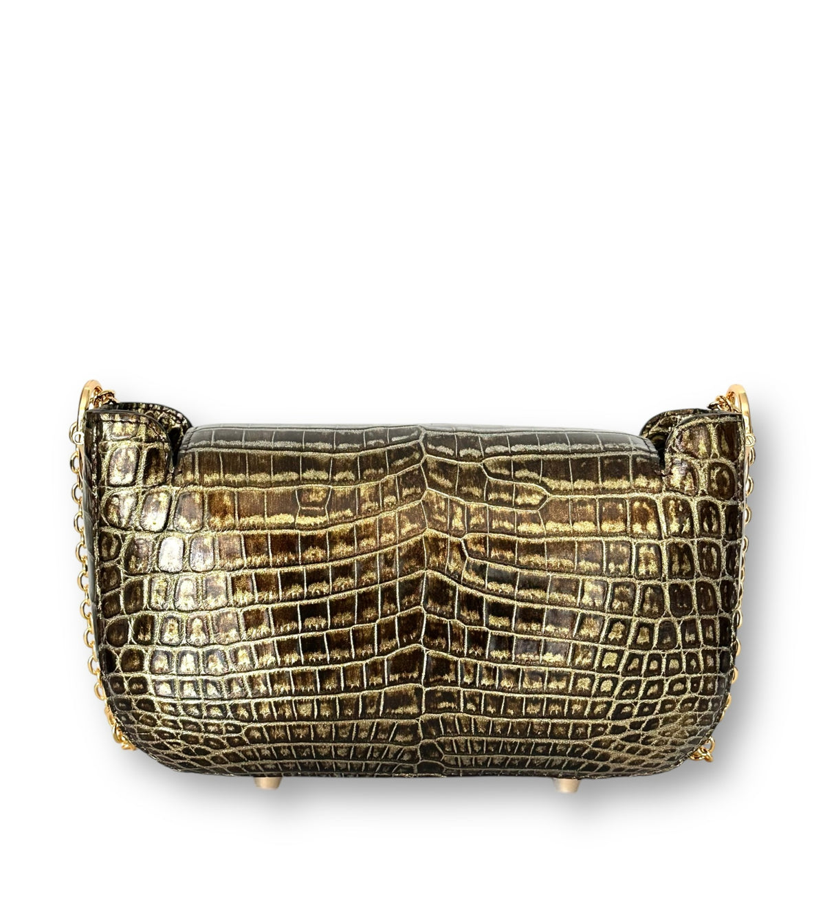 Deep Chocolate Alligator with Gold Metallic - Dianne Flap image 2