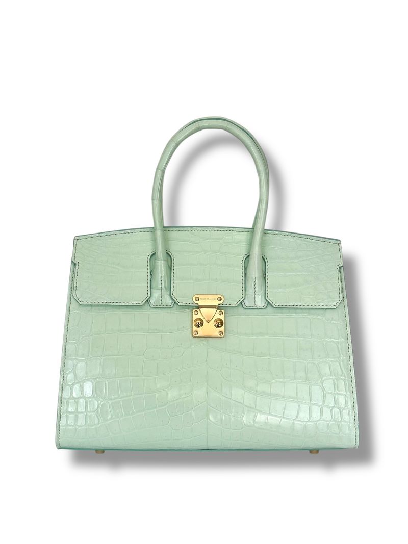 Seafoam Niloticus Crocodile - Wrenley Tote image 0
