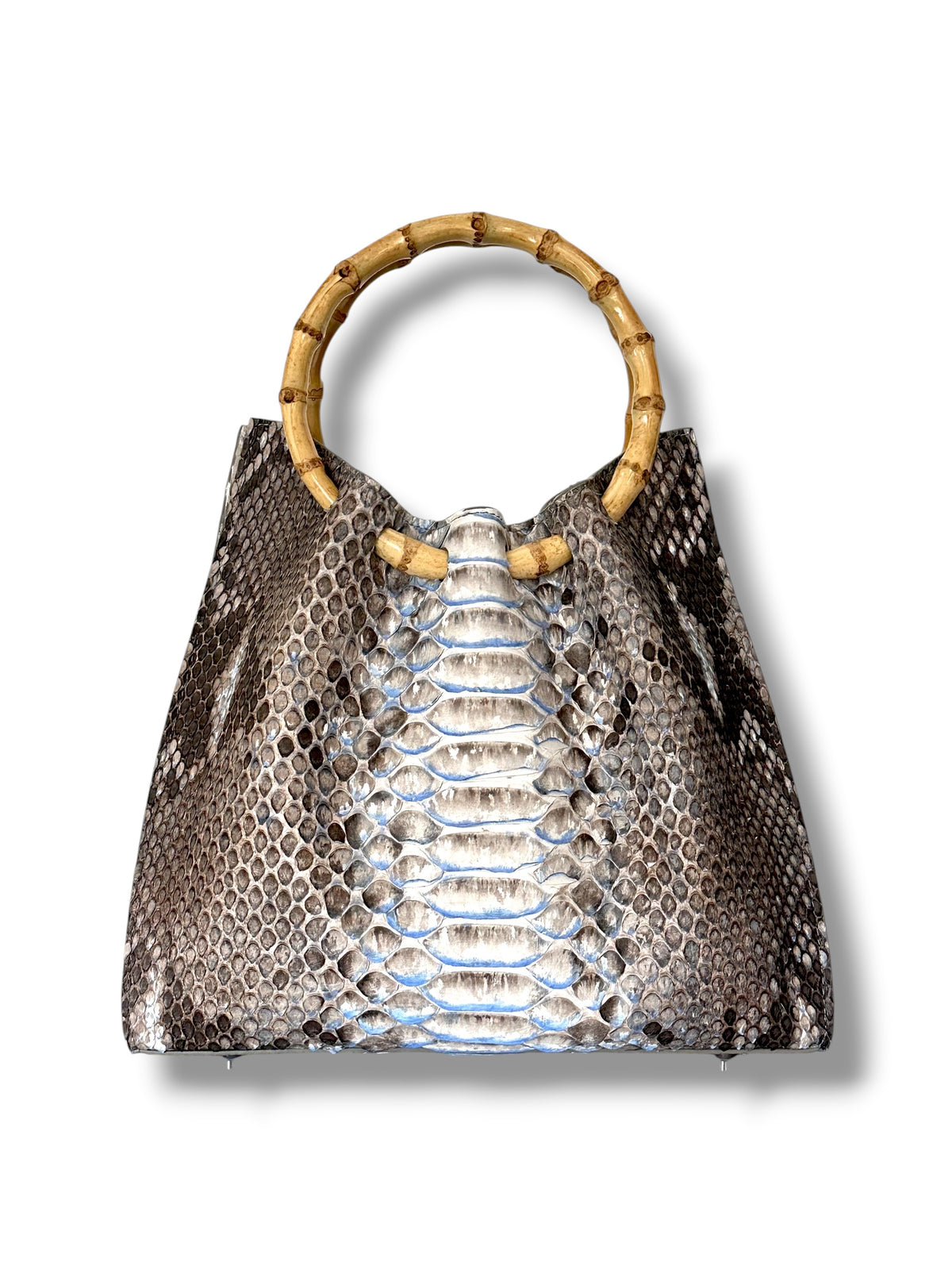 Natural Python with Blue Accents - The Johnna Tote