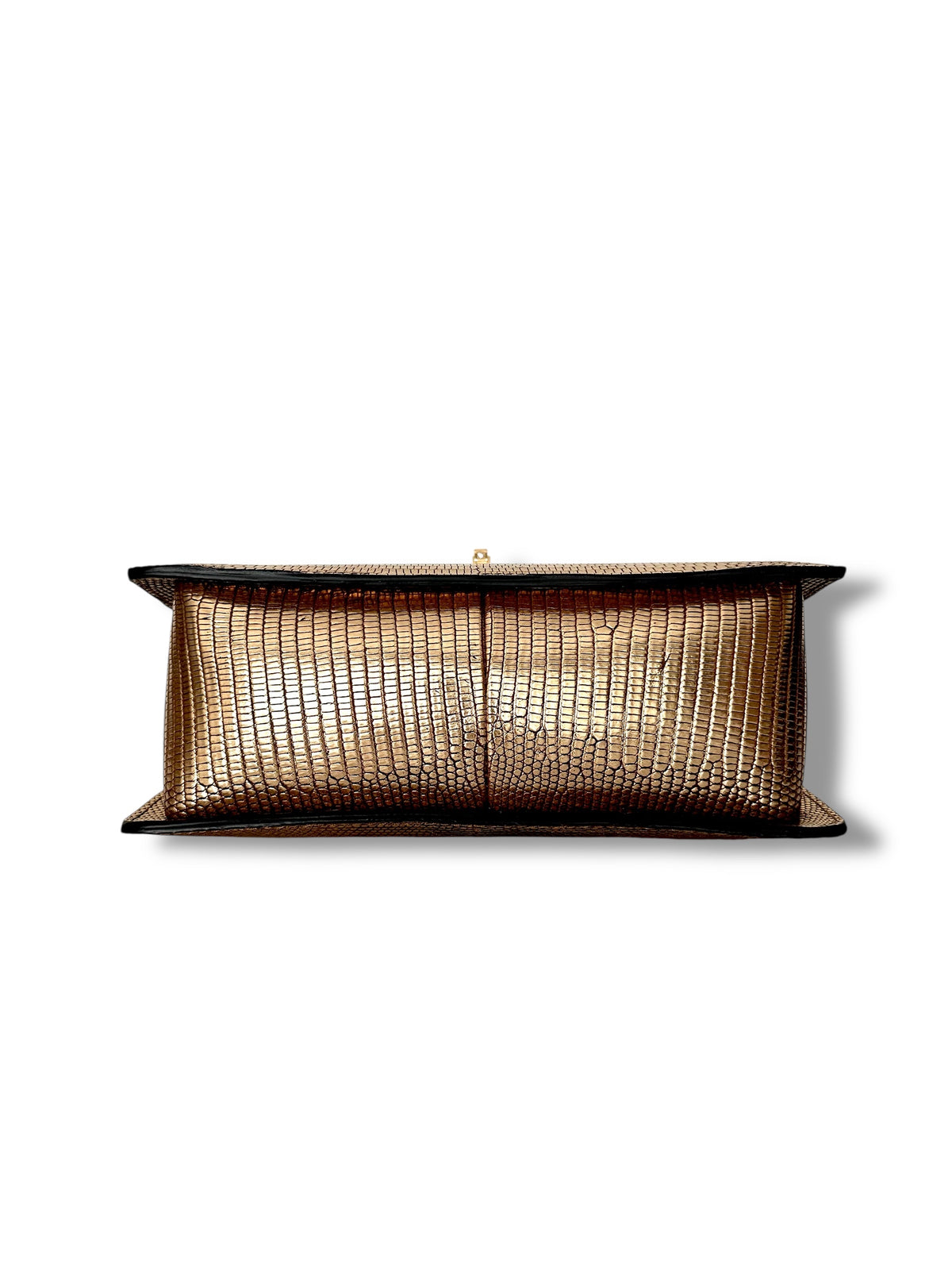 Metallic Gold Lizard - Anka Top Handle