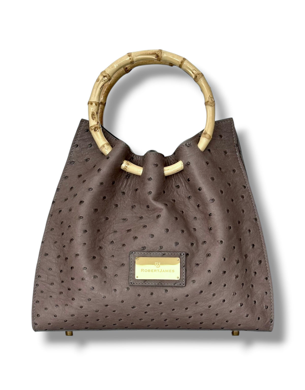 Mushroom/Taupe Ostrich - The Johnna Tote