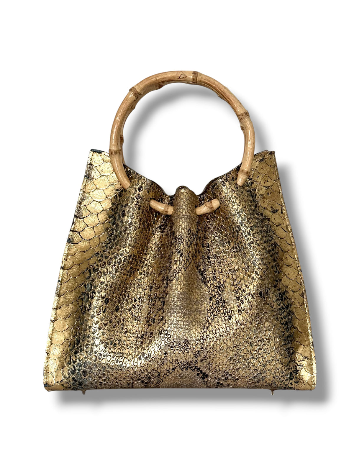 Metallic Gold Python - The Johnna Tote