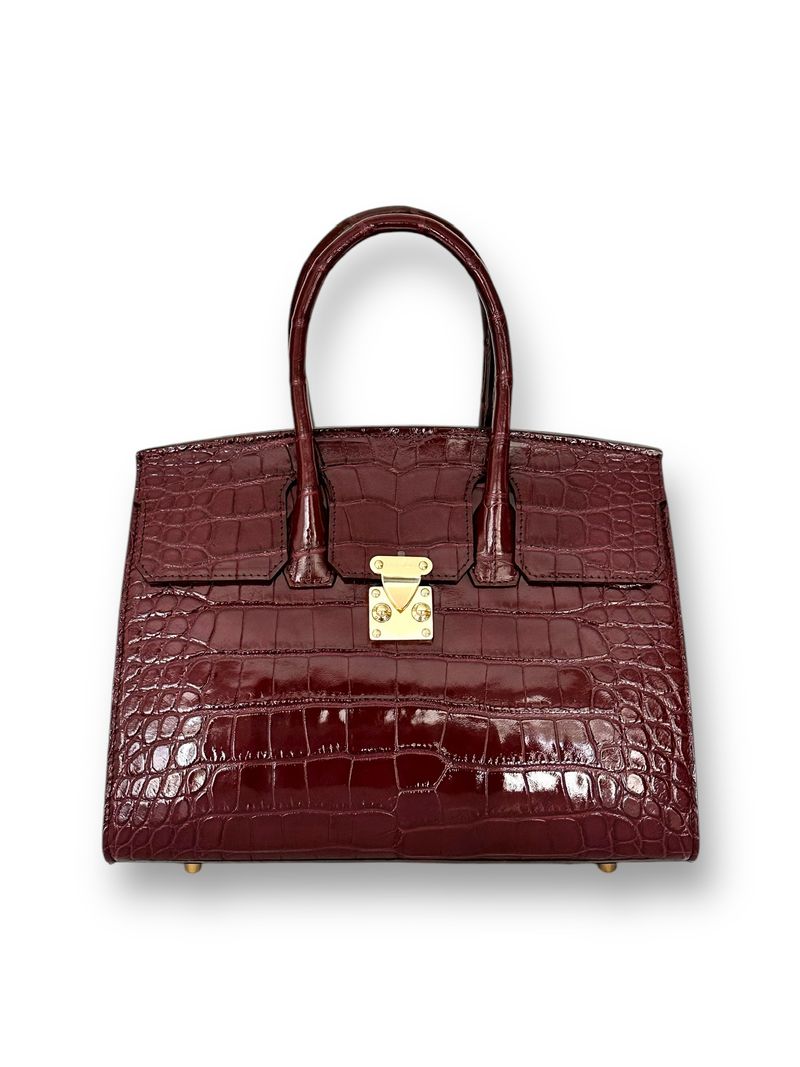 Rich Merlot Alligator - Wrenley Tote - American-made, Luxury Leather