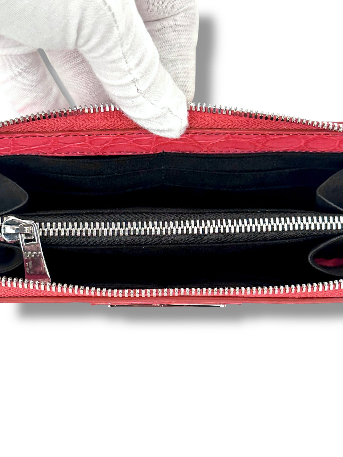 Deep Salmon Niloticus Crocodile - RobertJames Zip Around Wallet image 2
