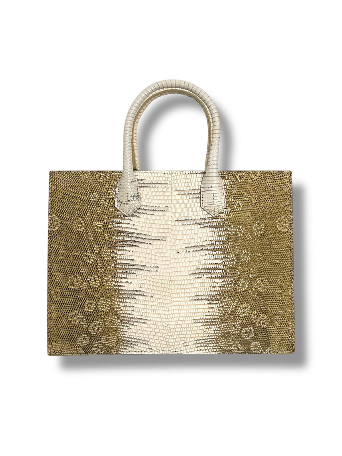 Gold and Cream Ombré Lizard - The Classic Tote image 2
