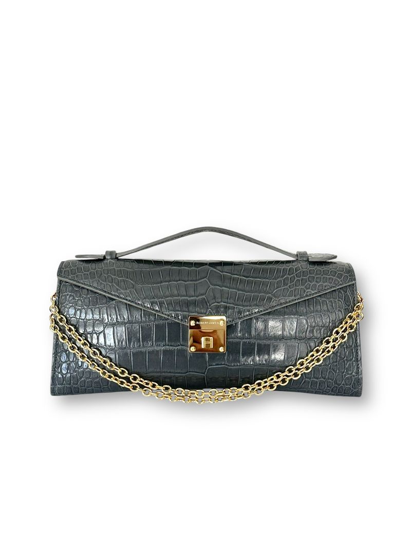 Sexy Grey Porosus Crocodile - Minnie Pochette image 0