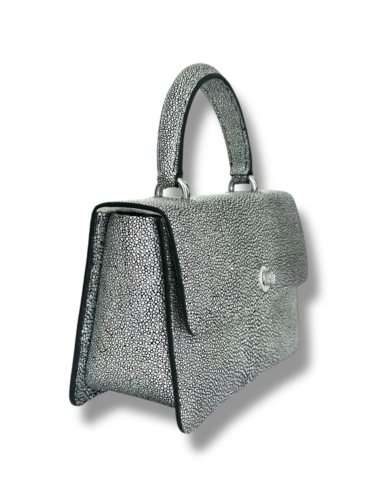 Silver Jeweled Galuchat - Anka Top Handle image 1