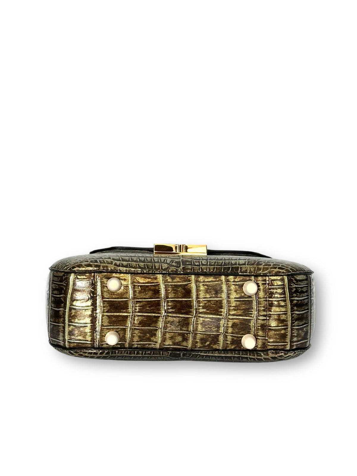 Deep Chocolate Alligator with Gold Metallic - Dianne Flap image 3